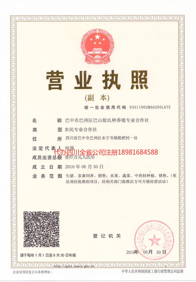 儋州儋州巴山徐氏种养殖专业合作社