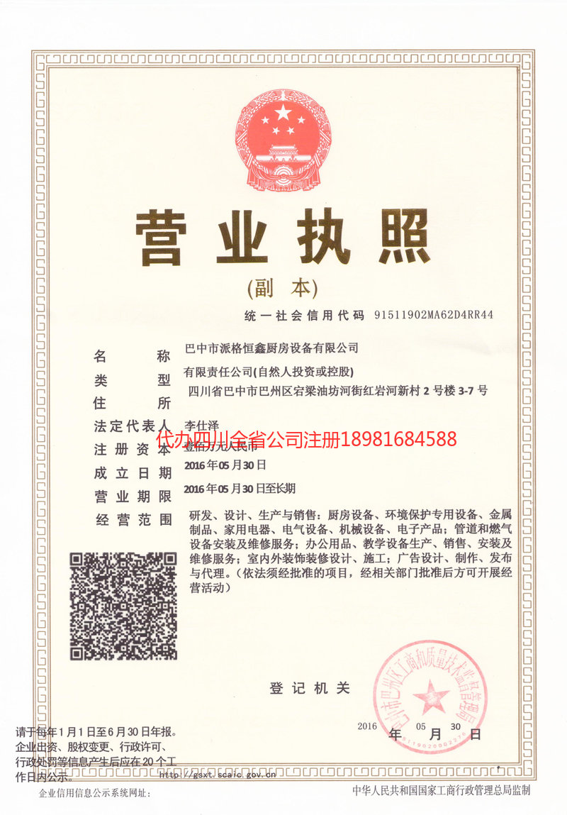 儋州儋州派格恒鑫厨房设备有限公司